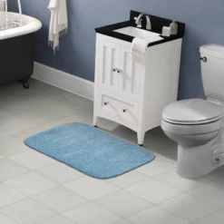 24"x40" Cabernet Nylon Washable Bath Rug Runner Basin Blue - Garland Rug