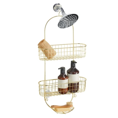 MDesign Steel Metal Curved Bathroom/Shower 2-Tier Caddy With Baskets - Image 7