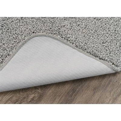2pc Shaggy Nylon Washable Bathroom Rug Set Platinum Gray - Garland Rug - Image 5