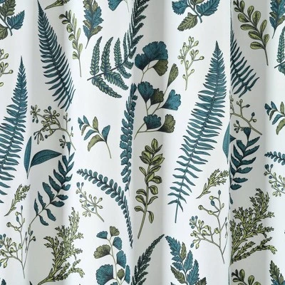 72"x72" Devonia Allover Single Shower Curtain White/Green - Lush Décor - Image 2