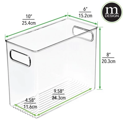 MDesign Plastic Bathroom Storage Bin Tote With Handles - Image 6