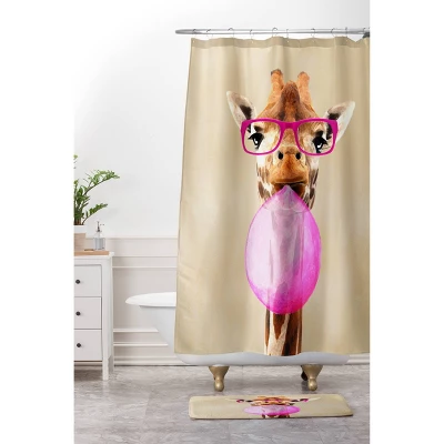 Coco De Paris Clever Giraffe With Bubblegum Bath Rugs And Mats Buff Beige 24" X 36" - Deny Designs - Image 3