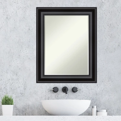 Amanti Art Grand Black Petite Bevel Bathroom Wall Mirror 29.75 X 23.75 In. - Image 6