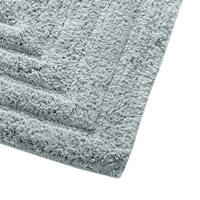 Knightsbridge Stylish And Comfortable All Season Traditional Racetrack Design Cotton Bath Rug Light Blue - Image 2