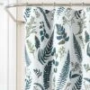72"x72" Devonia Allover Single Shower Curtain White/Green - Lush Décor