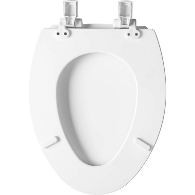 Kendall Never Loosens Elongated Enameled Wood Toilet Seat With Easy Clean And Slow Close Hinge White - Mayfair By Bemis - Image 3