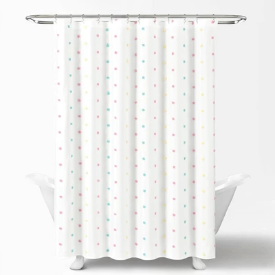 72"x72" Kids' Rainbow Tufted Dot Single Shower Curtain - Lush Décor - Image 4