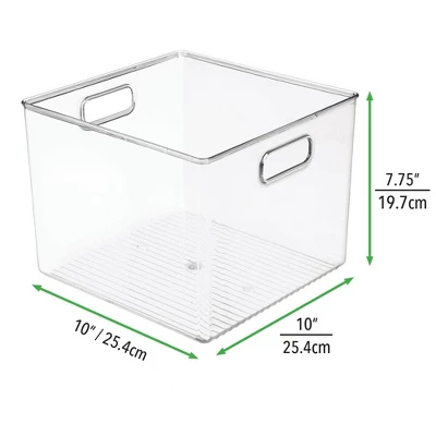MDesign Plastic Bathroom Storage Bin Tote With Handles - Image 3