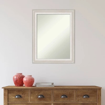 23" X 29" Non-Beveled Trio White Wash Silver Bathroom Wall Mirror - Amanti Art - Image 5