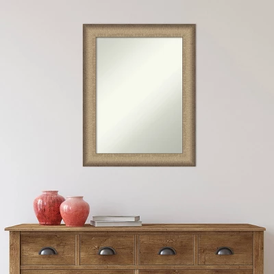 23" X 29" Non-Beveled Elegant Bathroom Wall Mirror Brushed Bronze - Amanti Art - Image 5