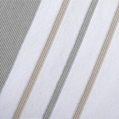 100% Cotton Quick-Dry Decorative Stripe Bath Towel Set - Image 7