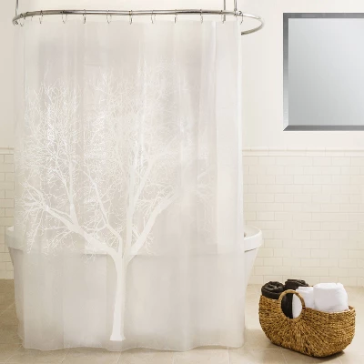 Tree EVA Shower Curtain - Pearl