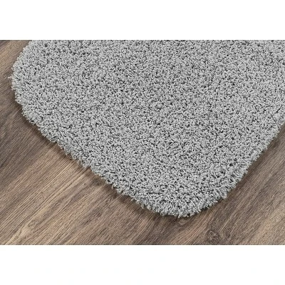 2pc Shaggy Nylon Washable Bathroom Rug Set Platinum Gray - Garland Rug - Image 4