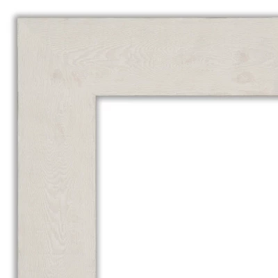 34" X 28" Non-Beveled Rustic Plank White Bathroom Wall Mirror - Amanti Art - Image 2