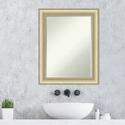 Amanti Art Textured Light Gold Petite Bevel Bathroom Wall Mirror 29 X 23 In. - Image 6