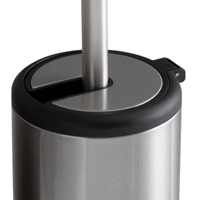 2pk Toilet Brushes With Closing Lid Stainless Steel - Bath Bliss - Image 2