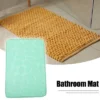 Unique Bargains Cobblestone Pattern Bathroom Rugs Polyester Bath Mat Machine Washable Green 80x50cm