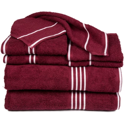 8pc Striped Bath Towel Set - Yorkshire Home - Image 8
