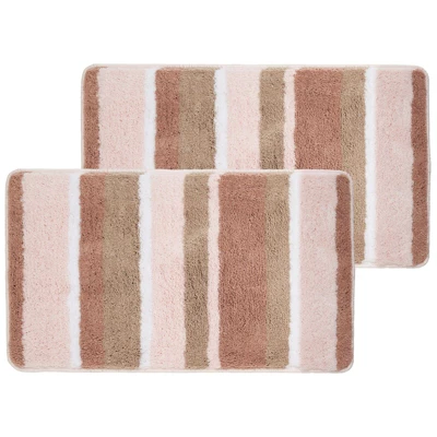 MDesign Soft Striped Microfiber Non-Slip Spa Mat, 34" X 21", 2 Pack - Image 10