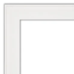 Amanti Art Vanity White Narrow Petite Bevel Bathroom Wall Mirror 27.5 X 21.5 In.