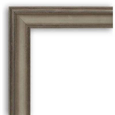34" X 28" Non-Beveled Mezzanine Antique Narrow Wood Bathroom Wall Mirror Silver - Amanti Art - Image 2