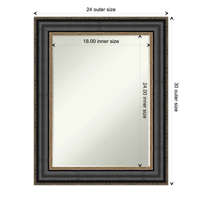 Amanti Art Thomas Black Bronze Petite Bevel Bathroom Wall Mirror 29.75 X 23.75 In. - Image 3