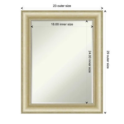 Amanti Art Textured Light Gold Petite Bevel Bathroom Wall Mirror 29 X 23 In. - Image 3