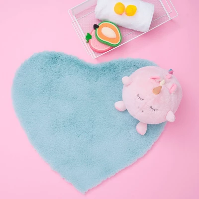 26"x30" Candy Heart Shaped Bath Mat Blue - Freshmint Kids - Image 3