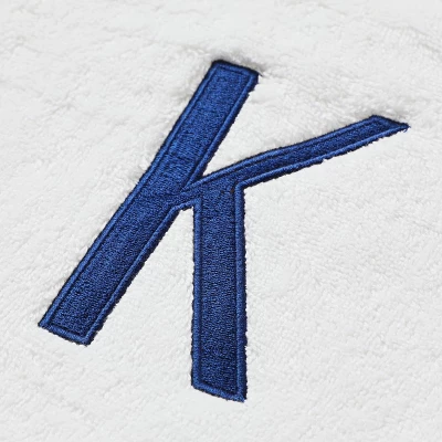 Juvale 3 Piece Letter K Monogrammed Bath Towels Set, White Cotton Bath Towel, Hand Towel, And Washcloth W Blue Embroidered Initial K For Wedding Gift - Image 3