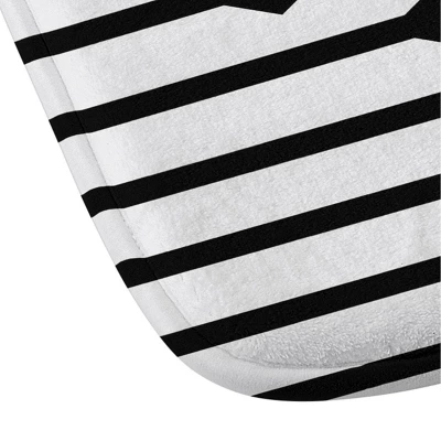34"x21" Nick Quintero Diamond Lines Memory Foam Bath Mat Black - Deny Designs - Image 2