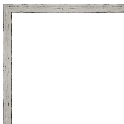 Amanti Art Shiplap White Narrow Petite Bevel Wood Bathroom Wall Mirror 25 X 19 In.