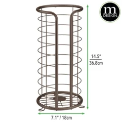 MDesign Metal Free Standing Toilet Paper Stand, Holds 3 Rolls
