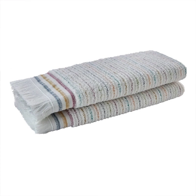 2pc Subtle Striped Hand Towel Set - SKL Home - Image 2
