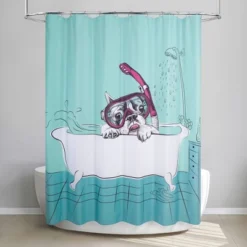 Diving Dog Shower Curtain - Allure Home Creations