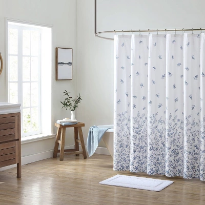 72"x72" Flora Shower Curtain Blue - Laura Ashley - Image 6