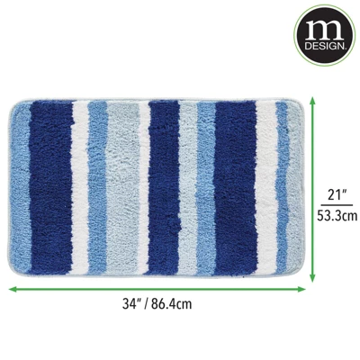 MDesign Soft Striped Microfiber Non-Slip Spa Mat, 34" X 21", 2 Pack - Image 6