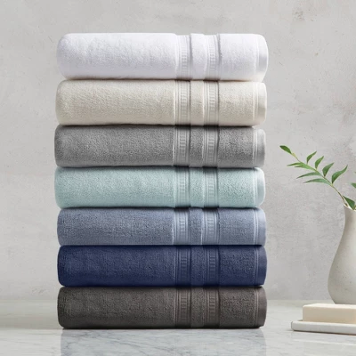 6pc Plume Cotton Feather Touch Antimicrobial Towel Set Navy - Beautyrest - Image 4