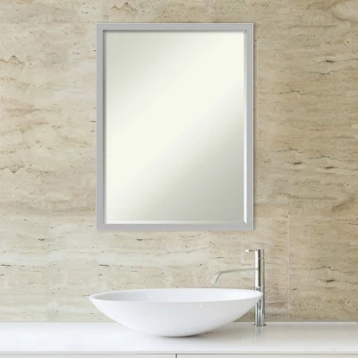 Amanti Art Hera Chrome Petite Bevel Bathroom Wall Mirror 25 X 19 In. - Image 7