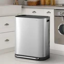 Happimess Beni Kitchen Trash/Recycling 16-Gallon Double-Bucket Step-Open Trash Can