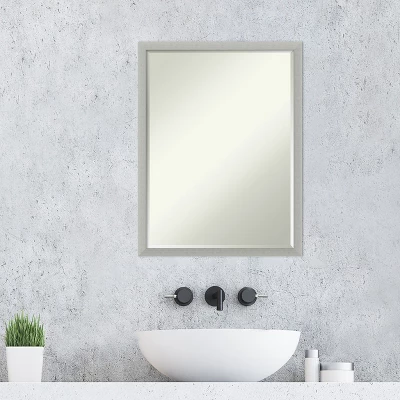 Amanti Art Silver Leaf Petite Bevel Wood Bathroom Wall Mirror 25.5 X 19.5 In. - Image 6