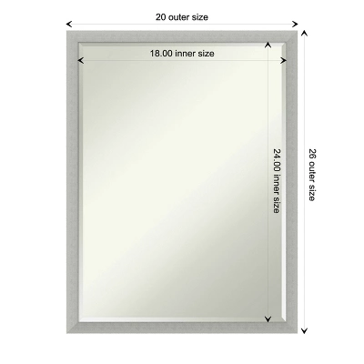 Amanti Art Silver Leaf Petite Bevel Wood Bathroom Wall Mirror 25.5 X 19.5 In. - Image 3