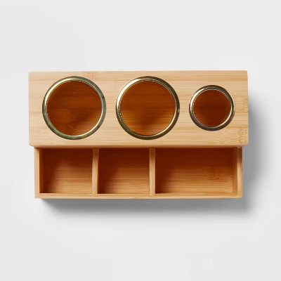 12" X 7" X 6" Bamboo Hair Tools Organizer With 5pc Magnets - Brightroomâ„¢ - Image 2