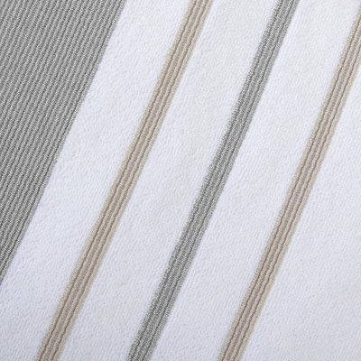 100% Cotton Quick-Dry Decorative Stripe Bath Towel Set - Image 6