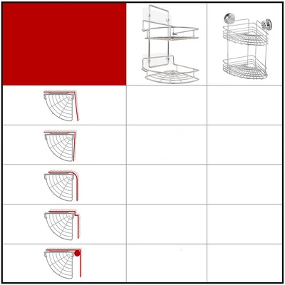 Vdomus 9" X 9" Wall Mounted Corner Shelf Organizer Shower Caddy - Polished Chrome - 2 Tier