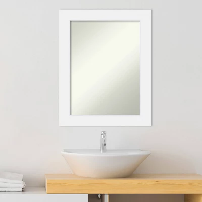 23" X 29" Non-Beveled Corvino Wood Bathroom Wall Mirror White - Amanti Art - Image 7