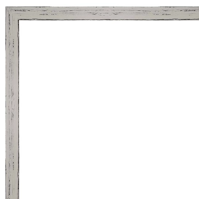 19" X 25" Non-Beveled Shiplap White Narrow Wood Bathroom Wall Mirror - Amanti Art - Image 2