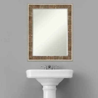 Amanti Art Farmhouse Brown Narrow Petite Bevel Wood Bathroom Wall Mirror 28.75 X 22.75 In. - Image 8