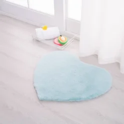26"x30" Candy Heart Shaped Bath Mat Blue - Freshmint Kids