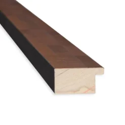 39" X 27" Non-Beveled Fresco Wood Bathroom Wall Mirror Light Pecan Brown - Amanti Art