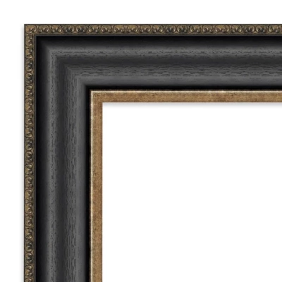 Amanti Art Thomas Black Bronze Petite Bevel Bathroom Wall Mirror 29.75 X 23.75 In.